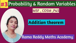 JNTUH COSM  PampS  MSF 21 BTech Maths Addition Theorem on probability  Rama Reddy Maths Academy [upl. by Dory86]