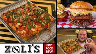 The best pizza in Dallas  Fort Worth and a top 5 burger at Zolis Epic Food DFW 11 [upl. by Chandless]