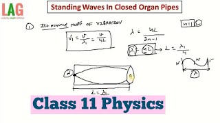 Standing Waves In Closed Organ Pipes  Class 11 Physics [upl. by Leuqcar]