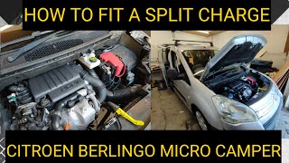 How to fit a VSR Split charge relay kit to your car or campervan  Citroen Berlingo Micro camper [upl. by Duggan]