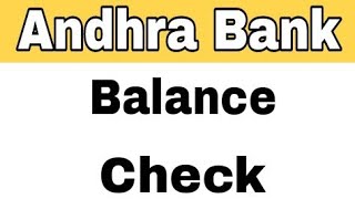 How To Check Andhra Bank Balance By SMS And Missed Call From Home [upl. by Urial]