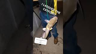 Lassoed a channel catfish fishing animals sportfishing catfishing [upl. by Cardew]