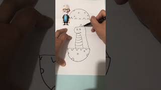 SECRET to Easy Dino Drawing for KidsshortvideoDINOSAUR [upl. by Ahkos]