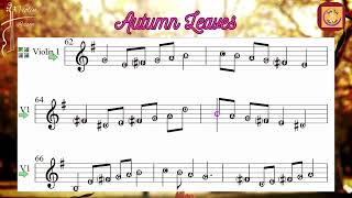 Autumn Leaves  Violin Lesson  Sheet Music [upl. by Lohner]