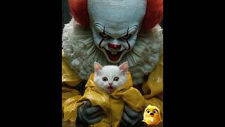 Will the cute kitten be able to escape the scary clown [upl. by Kenney]