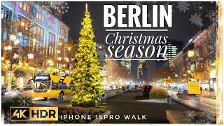 Berlin Germany  Christmas Season 2023 🎄 4K HDR  iPhone 15 Pro  KuDamm Winter Walk amp First Snow❄️ [upl. by Matelda]