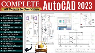 Complete AutoCAD Tutorial in 5 Hours  🟢LIVE Project working [upl. by Bullen]