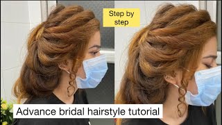 Bridal Hairstyle tutorial  step by step Hairstyle tutorial  Bridal hairstyle  Aqsa beauty salon [upl. by Yelsnit]