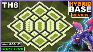 The BEST TH8 HYBRIDTROPHY DEFENSE Base 2022  TH8 Hybrid Base Design COPY LINK  Clash of Clans [upl. by Nail232]