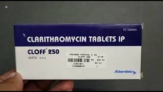 Cloff 250 Tablet  Clarithromycin 250mg Tablet uses  Cloff 250mg Tablet uses Side effects benefits [upl. by Acissehc]