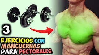 3 EJERCICIOS Con MANCUERNAS 👍 Para GANAR 👉 PECTORALES Grandes Y Musculosos  Los PRESS De PECHO [upl. by Nilpik]