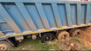 Tata Signa 4825TK Dumphar Truck Struck in mud  Tipper stunt in mud [upl. by Peta401]