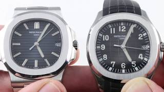 Patek Philippe Nautilus vs Patek Philippe Aquanaut 57111A010 and 5167A001 [upl. by Ravilob]