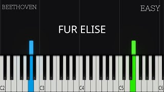 Für Elise  Beethoven  EASY Piano Tutorial [upl. by Aneloj]