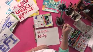 Preview  Joanne Sharpes Whimsical Words 15 Brush Lettering Techniques [upl. by Weihs]