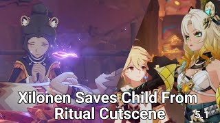 Xilonen Saves Child From Ritual Cutscene  Tribal Chronicles Story Quest   Genshin Impact 51 [upl. by Ettenowtna]