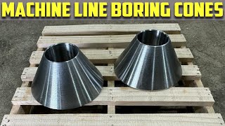 Manual Machining  40mm Line Boring Cones [upl. by Branen247]