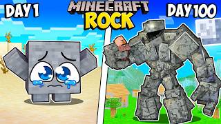 I Survived 100 Days as a ROCK in Minecraft [upl. by Anehta]