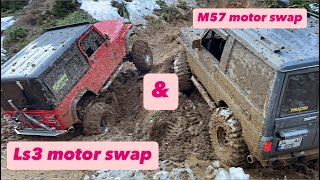 Jeep cj5 ls3 motor swap ve land cruiser m57 swap extremeoffroad m57 offroad rally [upl. by Norse252]