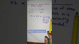 Hydrogen bonding Hbonding chemicalbonding neet2025 iitjee2025 [upl. by Boykins638]