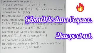 géométrie analytique dans lespace  2bac pc et svt [upl. by Silvestro736]