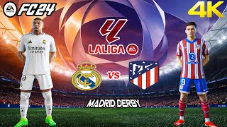 FC 24  Real Madrid vs Atletico Madrid Ft Mbappe Alvarez  Madrid Derby  LaLiga 202425  4K [upl. by Levina735]