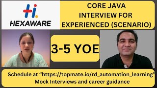 Hexaware Java Interview Questions  Core Java Interview Questions  RD Technical Learning [upl. by Aer]