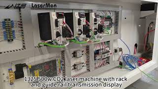 【LaserMen】LM1325 500w CO2 laser cutting machine X Y with rack transmission [upl. by Felicia520]