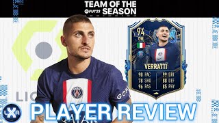 VERRATTI 94 TOTS  Player Review  FIFA 23 Ultimate Team [upl. by Hcab30]