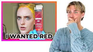 Hairdresser Reacts To Unbelievable Blonde To Red Hair Transformations [upl. by Aissenav]