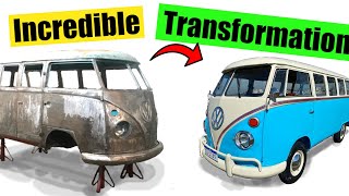 Finding and Restoring a VW Bus in Brazil in 11 Minutes Paint and Assembly [upl. by Drhcir]