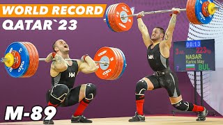 Mens 89 Group A  IWF Weightlifting Championships in Qatar 2023  OVERVIEW [upl. by Aekahs]