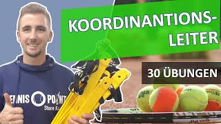 30 Tennisübungen mit der Koordinationsleiter ⚡  Beinarbeit Schnelligkeitstraining Koordination [upl. by Asilec916]