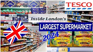 Shopping IN TESCO 🇬🇧 LONDON SUPERMARKET GROCERY SHOPPING TOUR  INSIDE A UK SUPERMARKET 2024 [upl. by Niwrud]