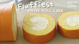 Fluffiest Roll Cake  Dojima Roll  Japanese Roll Cake [upl. by Cook]