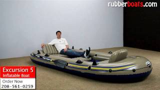 Intex Excursion 5 Inflatable Boat Video Review by Rubber Boats [upl. by Inanaup507]