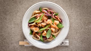 Gebratene Udon Nudeln mit Shrimps [upl. by Close]