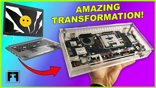 Transform a BROKEN TOSHIBA LAPTOP into a DESKTOP Super Cool Computer DIY [upl. by Ebag]