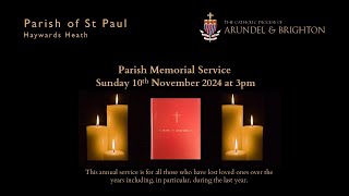 St Pauls Parish Memorial Service  3pm Sunday 10th November 2024 [upl. by Pendergast]