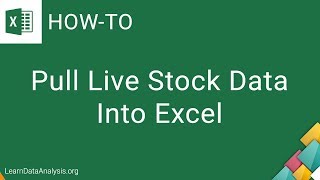 Pull Live Stock Data in Excel  Excel Tutorial [upl. by Isma]