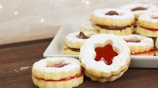 Spitzbuben Plätzchen mit Marmelade und Nutella  Bestes Rezept  Weihnachtsplätzchen [upl. by Nurav]