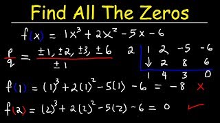 Finding All Zeros of a Polynomial Function Using The Rational Zero Theorem [upl. by Krebs]