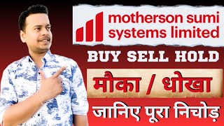 Latest Motherson Sumi News and Technical Analysis motherson sumi share next target stockmarket [upl. by Sheehan]