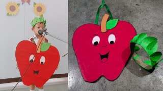 Apple Fancy Dress For School Competition  Cardboard Apple kese Banaye Fancy Dress for preschool [upl. by Huxham]