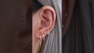 Stylish Gold Cartilage Earrings Placement Ideas for Women [upl. by Koppel]