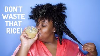 Made RICE WATER DONT Toss That Rice  BEST DIY Rice Milk Pre Poo for Natural Hair [upl. by Malha]