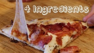 Bacon Flatbread Pizza  4 Ingredient 4 Minute No Oven Recipe [upl. by Alracal]