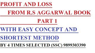 PROFIT AND LOSS FROM RS AGGARWAL BOOK [upl. by Hospers199]