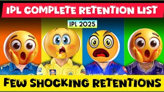 IPL 2025 Retained Players full list ipl iplretention iplmegaauction2025 trending [upl. by Wilmar]