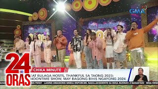 Eat Bulaga hosts thankful sa taong 2023 noontime show may bagong bihis ngayong 2024  24 Oras [upl. by Einamrej474]